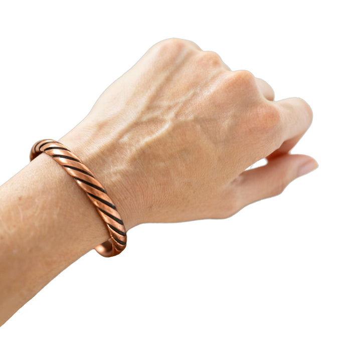 Kopero Koperen Armband Gedraaid om de pols, gedraaide cuff van puur koper