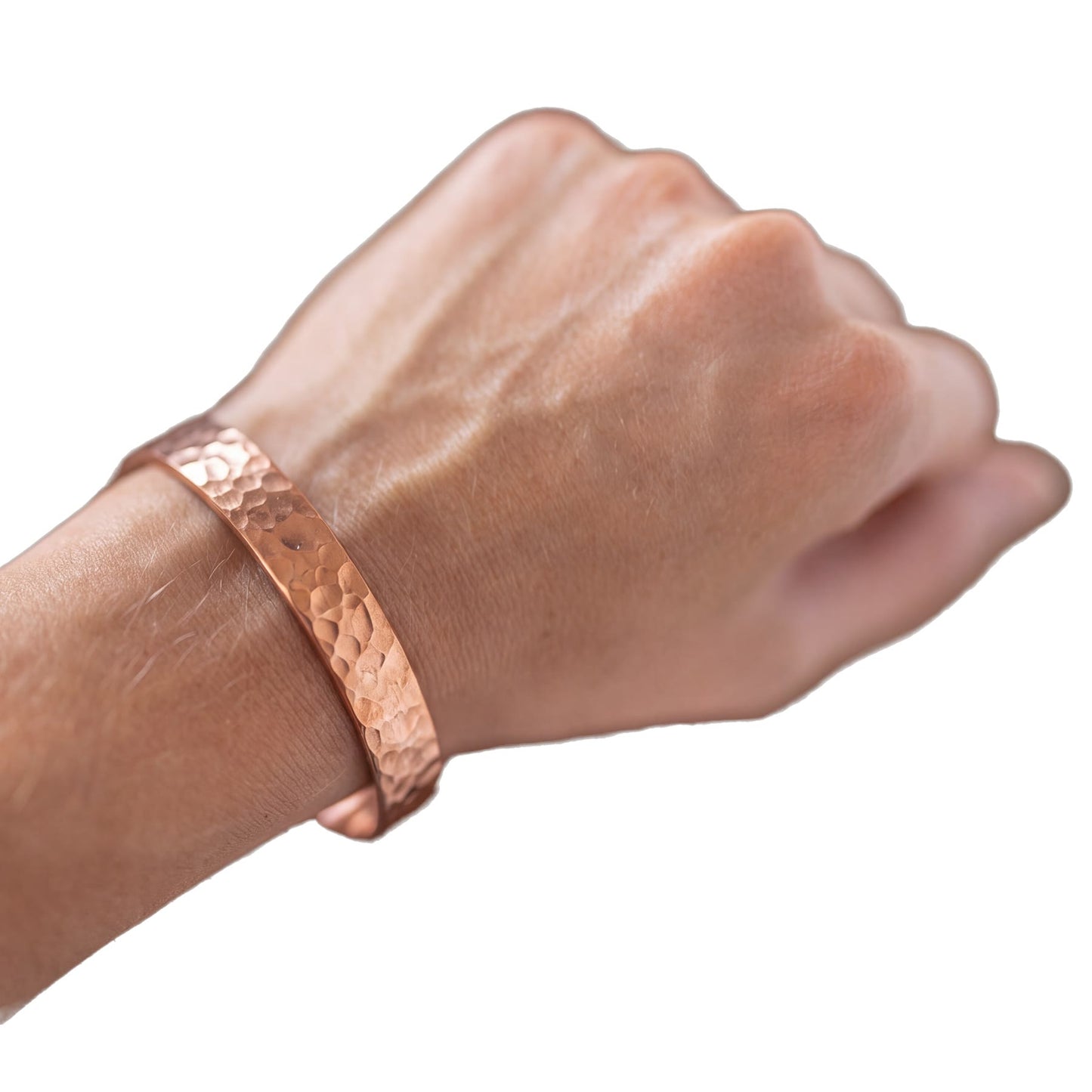 Bracelet en cuivre Kopero Martelé au poignet, manchette martelée en cuivre pur